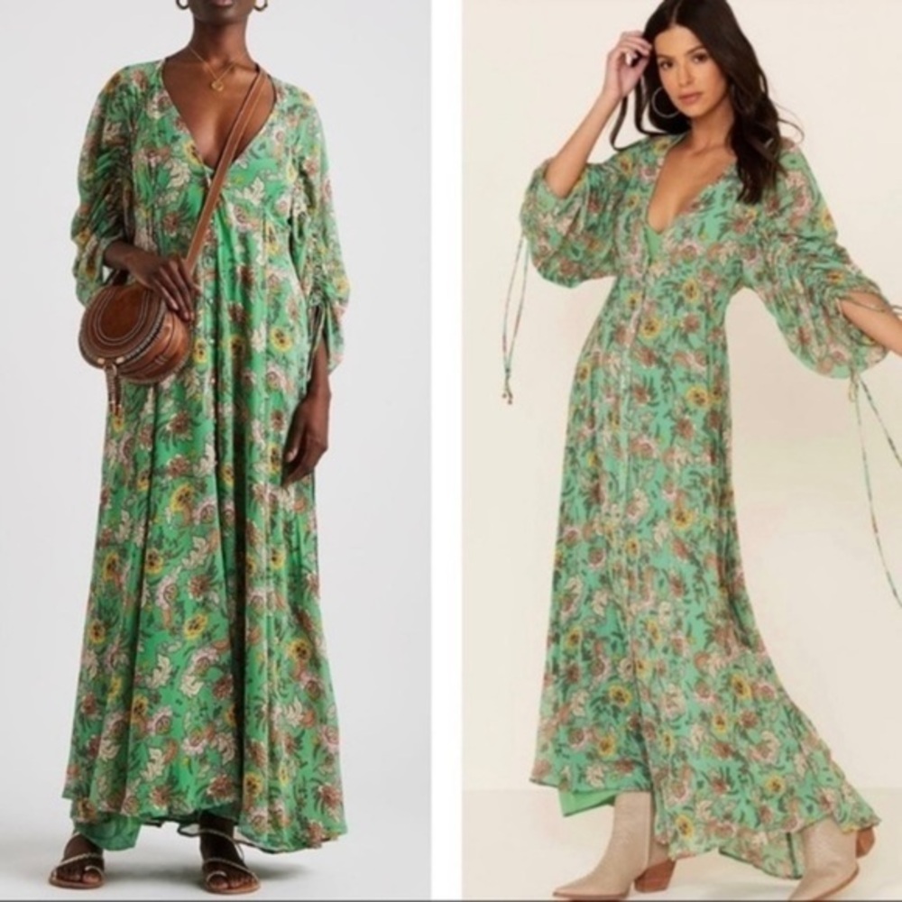 Free People Green Floral Maxi Dress
